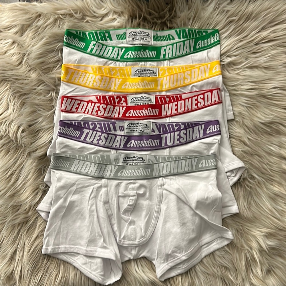 Aussiebum boxer briefs bundle  (Monday through Friday) 5 pcs